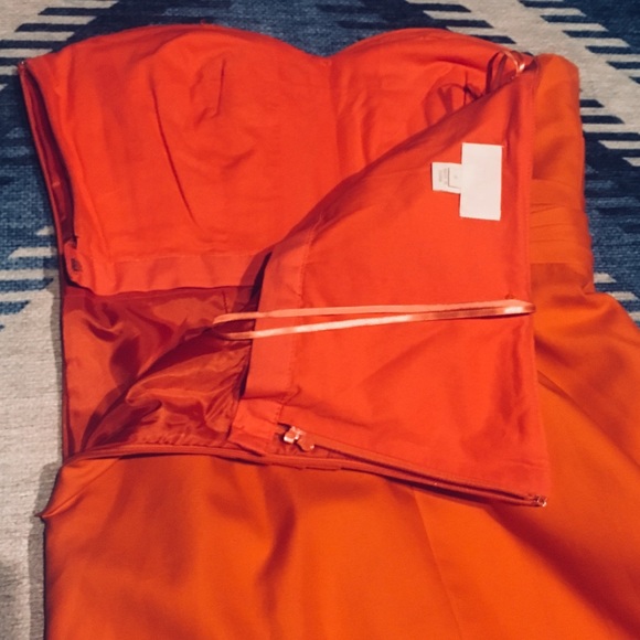 J Crew Orange Formal Special Occasion Cotton Dress - Picture 5 of 6